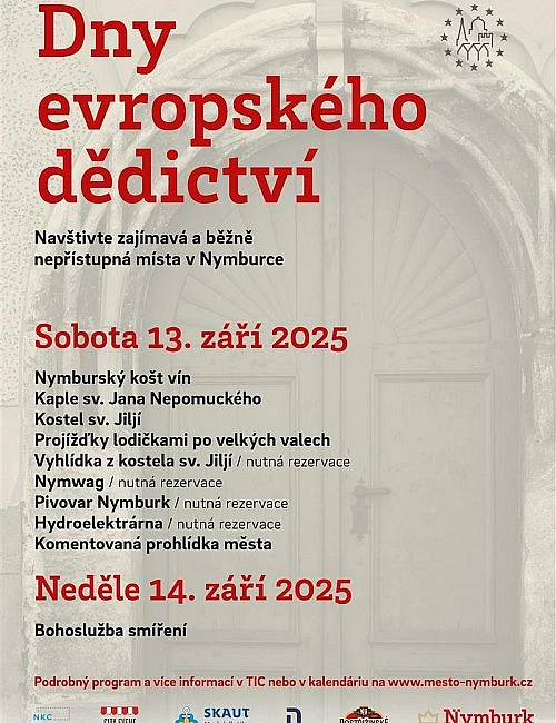 Dny evropského dědictví přinesou do Nymburka a Poděbrad historické zážitky i kulturní program