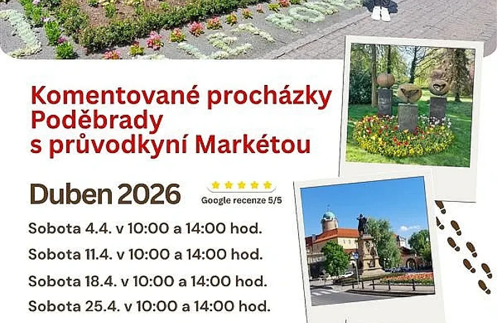 Komentované procházky Poděbrady s průvodkyní Markétou